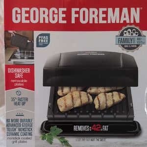 George Foreman Black Grill with Removable Plates
